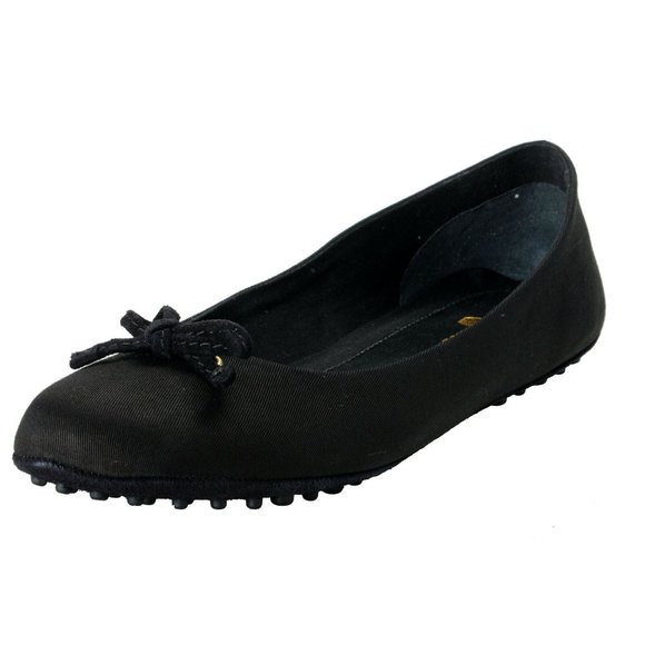 Car Shoe by Prada Womens Black Canvas Ballet Flats - Picture 1 of 8